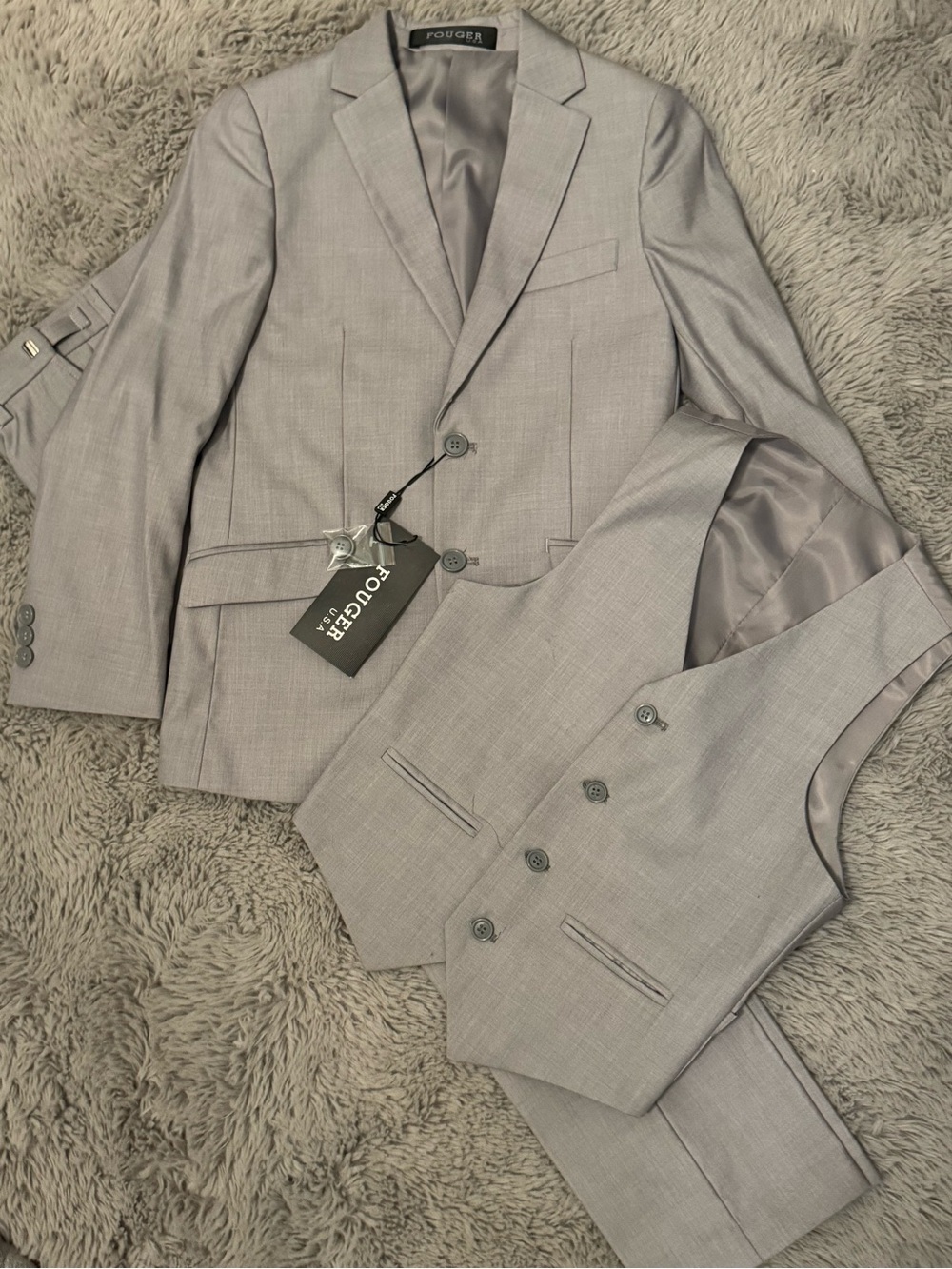 Light Gray Boys 3-Piece Suit